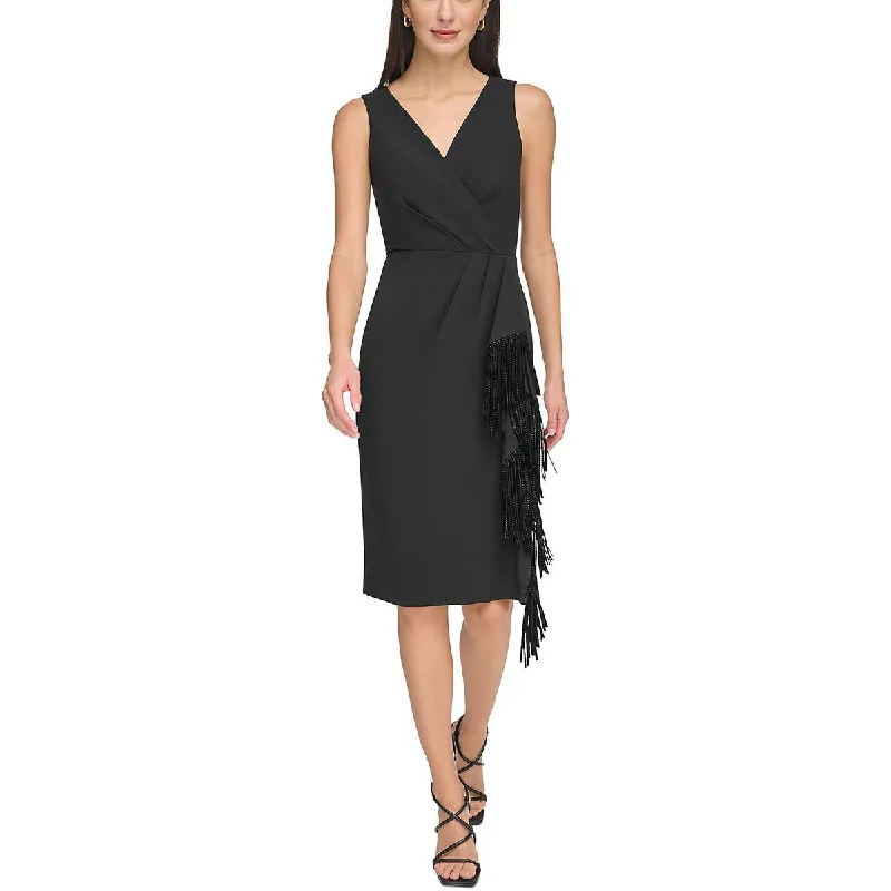 DKNY Womens Fringe Knee-Length Cocktail And Party Dress Tunics Vintage classic