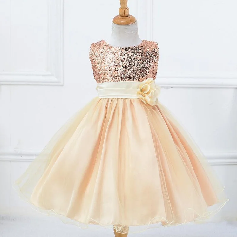 Toddler Girl Sleeveless Sequin Flower Girl Dress Princess Party Dress Turtleneck Neckline Stylish Toddler Girl Sleeveless Sequin Flower Girl Dress Princess Party Dress Turtleneck Neckline Stylish