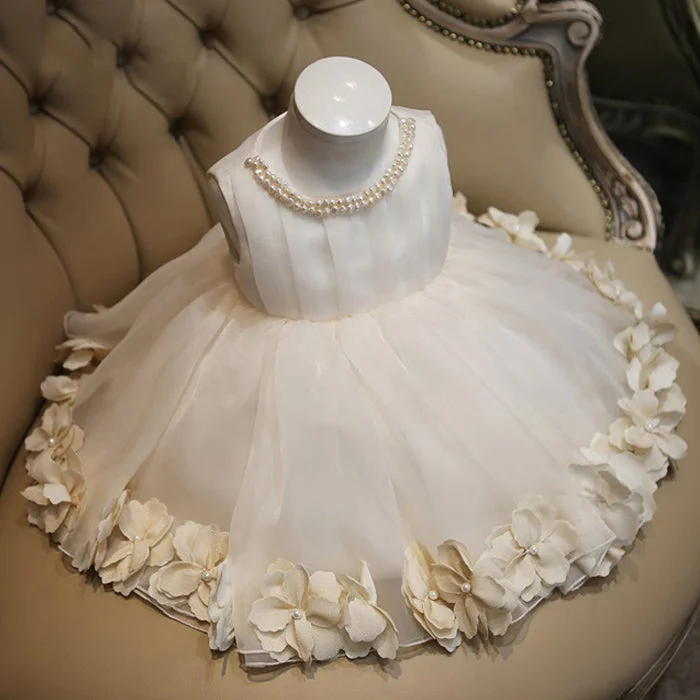 Toddler Baptism Dresses Baby Girl Beaded Round Neck Fluffy Flowers Girl Dress Princess Party Dress Tunics Luxurious premium Toddler Baptism Dresses Baby Girl Beaded Round Neck Fluffy Flowers Girl Dress Princess Party Dress Tunics Luxurious premium