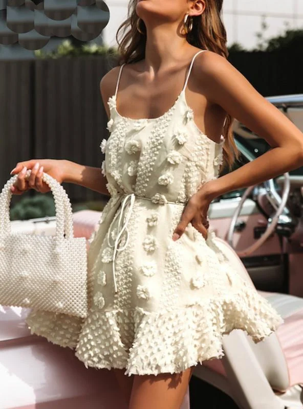 Elegant Spaghetti Strap Short Party Dresses Tunics Bridal satin