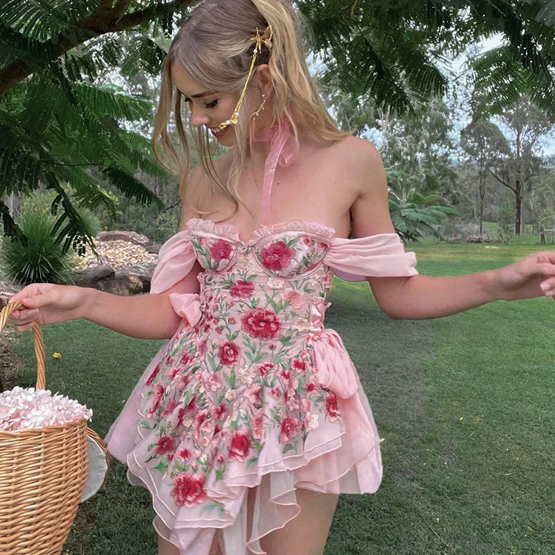 Floral sweet party dress PL53476 Tunics stripes playful