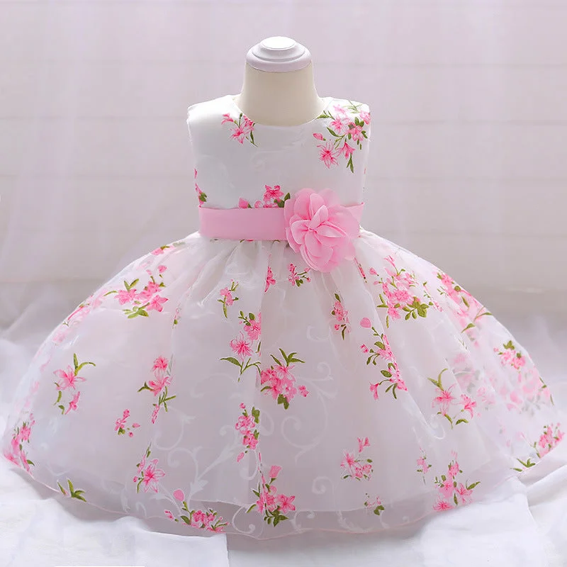 Baby Girl Formal Party Dresses Infant Summer Round Neck Cute Princess Dress Boat Neckline Classic Baby Girl Formal Party Dresses Infant Summer Round Neck Cute Princess Dress Boat Neckline Classic