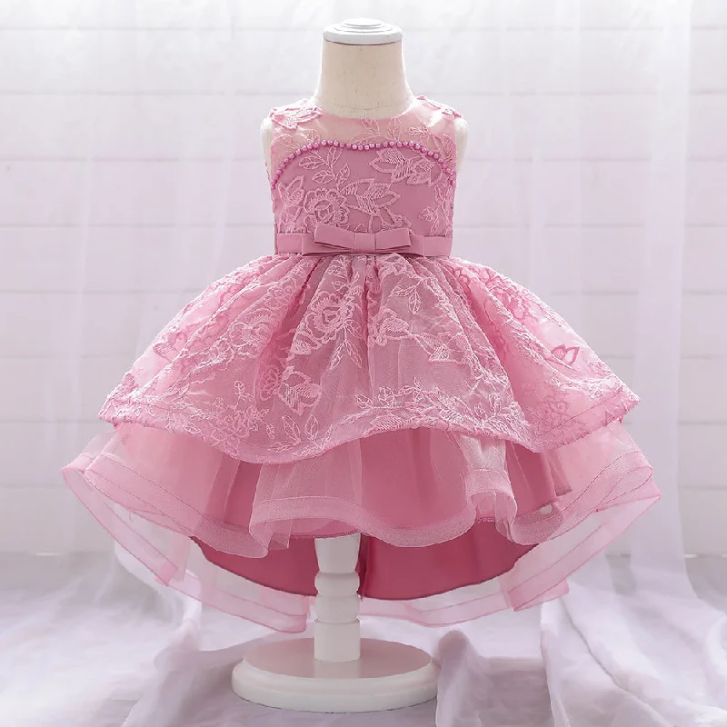 Baby Girl Formal Princess Dresses Infant Embroidered Tailing Birthday Party Dresses Tunics Formal black Baby Girl Formal Princess Dresses Infant Embroidered Tailing Birthday Party Dresses Tunics Formal black