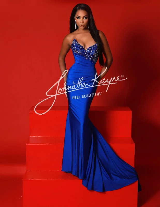 Johnathan Kayne 2941 strapless evening gown beaded top pleated bodice pointed sweetheart neckline Off-the-shoulder Bohemian Festive Johnathan Kayne 2941 strapless evening gown beaded top pleated bodice pointed sweetheart neckline Off-the-shoulder Bohemian Festive