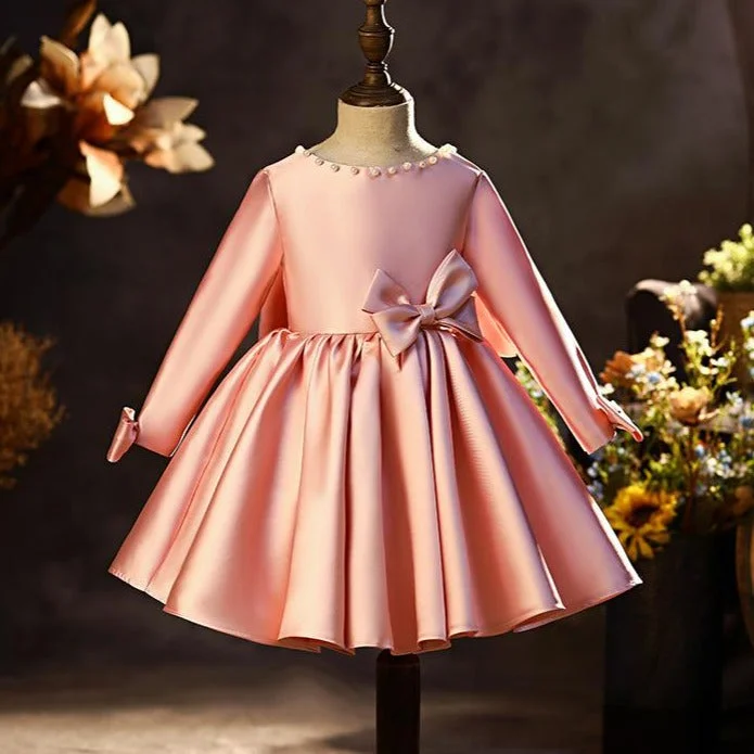 Girl Princess Dress Baby Girl Long-sleeved Beaded Bow Birthday Party Dresses Tunics Print Colorful Girl Princess Dress Baby Girl Long-sleeved Beaded Bow Birthday Party Dresses Tunics Print Colorful