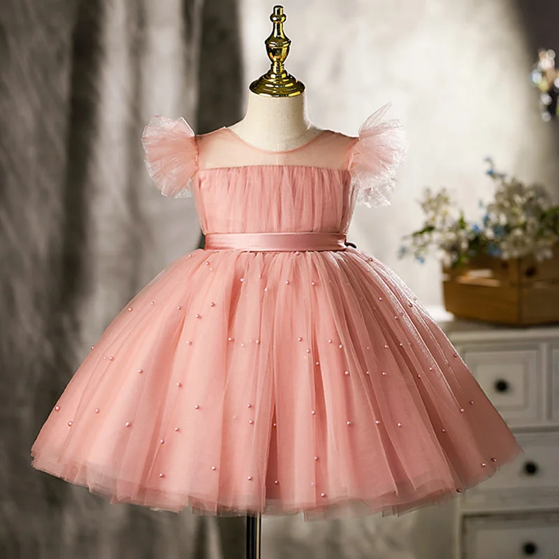 Girl Pageant Dresses Baby Girl Birthday Party Dress Beaded Puffy Formal Princess Dress Boat Neckline Classic Girl Pageant Dresses Baby Girl Birthday Party Dress Beaded Puffy Formal Princess Dress Boat Neckline Classic