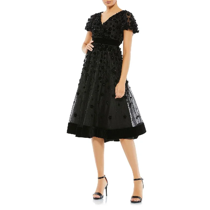 Mac Duggal Womens Embellished Midi Cocktail and Party Dress Tunics Winter warm