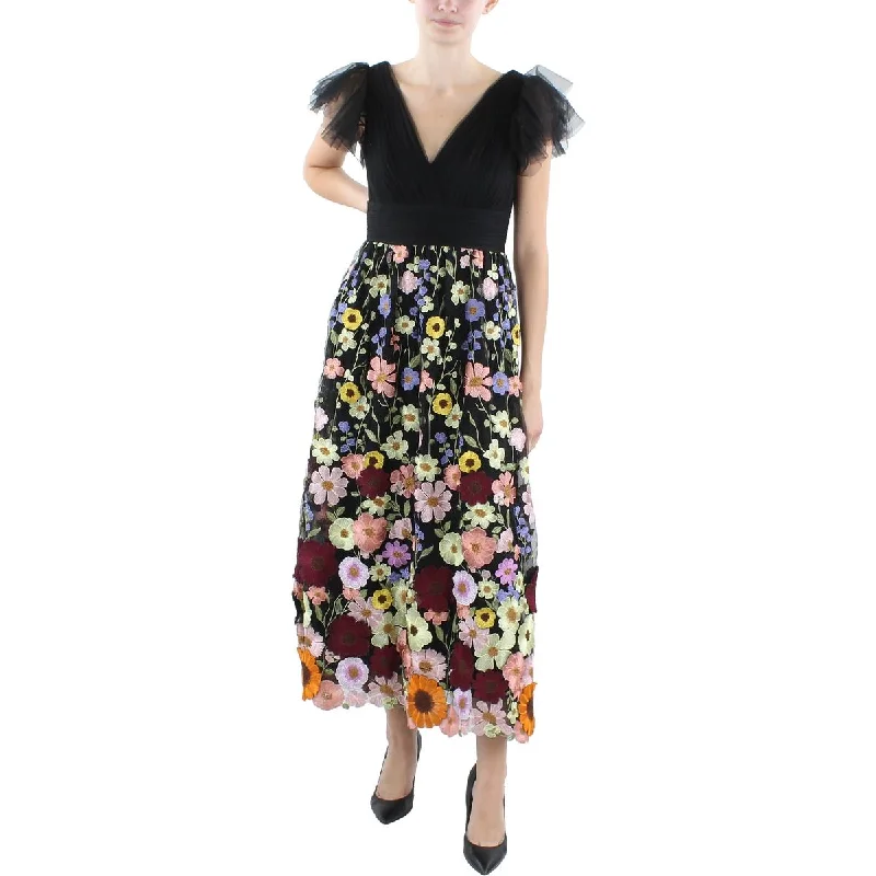 Mac Duggal Womens Embroidered Tulle Cocktail And Party Dress Tunics Fall fleece