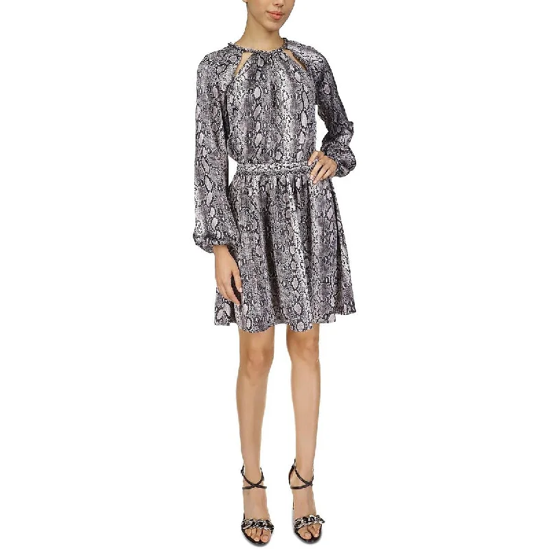 MICHAEL Michael Kors Womens Satin Snake Print Cocktail And Party Dress Tunics Gym athletic MICHAEL Michael Kors Womens Satin Snake Print Cocktail And Party Dress Tunics Gym athletic