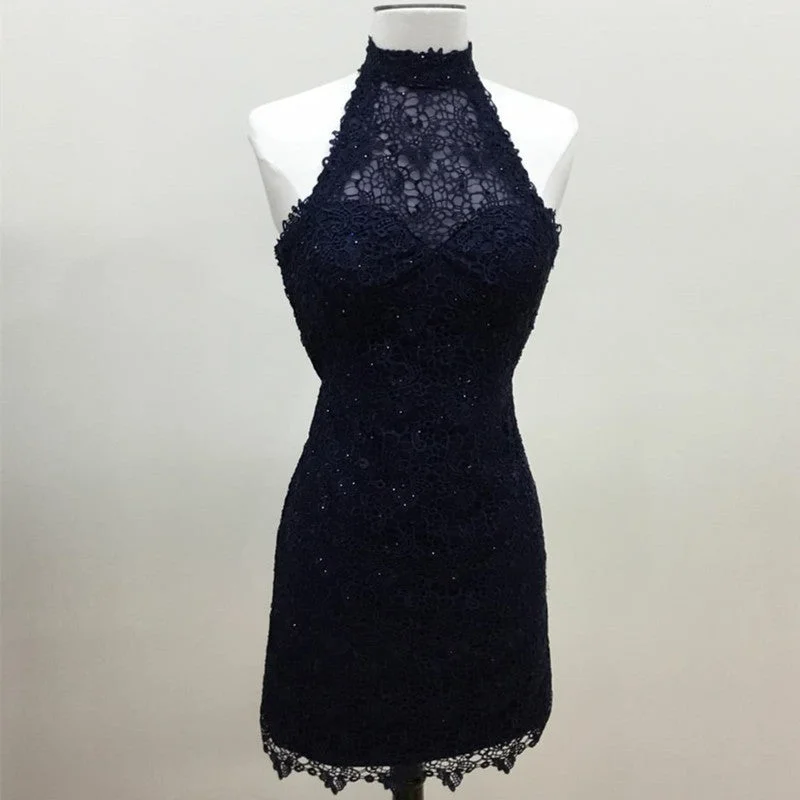 navy blue lace halter bridesmaid dresses short wedding party dresses Tunics Essential wardrobe navy blue lace halter bridesmaid dresses short wedding party dresses Tunics Essential wardrobe
