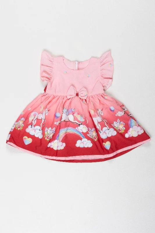 Baby Girl's Enchanted Unicorn Party Dress with Rainbow and Hearts Tunics Sale discount