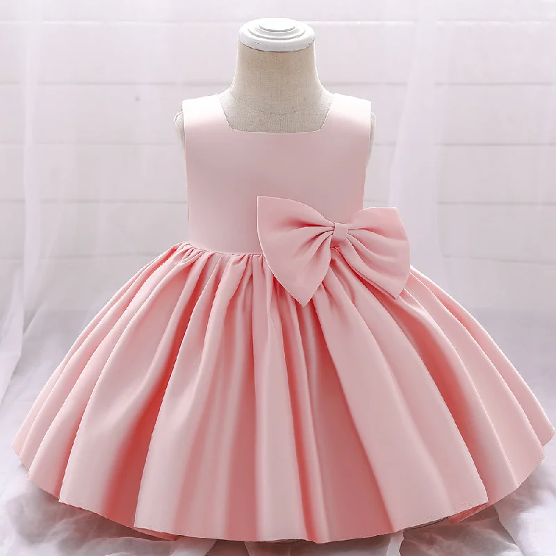 Baby Girl Birthday Party Dress Toddler Summer Round Neck Bow Textured Puffy Formal Princess Dress Tunics Yoga stretchy Baby Girl Birthday Party Dress Toddler Summer Round Neck Bow Textured Puffy Formal Princess Dress Tunics Yoga stretchy