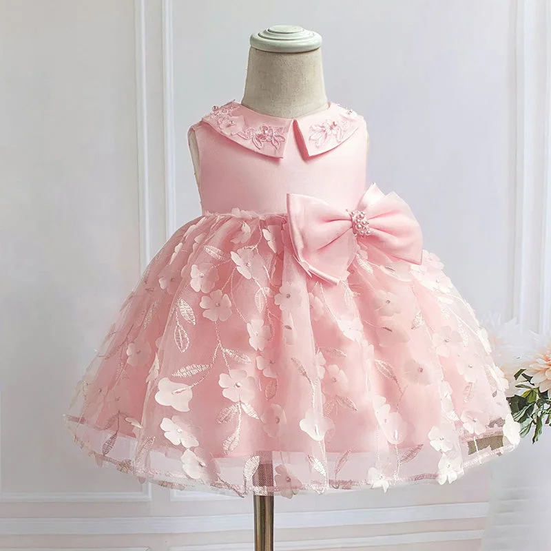 Baby Girl Easter Dress Bow Round Neck Flower Girl Dress Princess Party Dress Tunics Denim casual Baby Girl Easter Dress Bow Round Neck Flower Girl Dress Princess Party Dress Tunics Denim casual