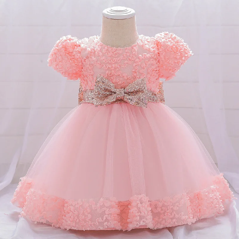 Baby Girls Birthday Party Dresses Infant Cute Bow Fluffy Formal Princess Dress Tunics Running lightweight Baby Girls Birthday Party Dresses Infant Cute Bow Fluffy Formal Princess Dress Tunics Running lightweight