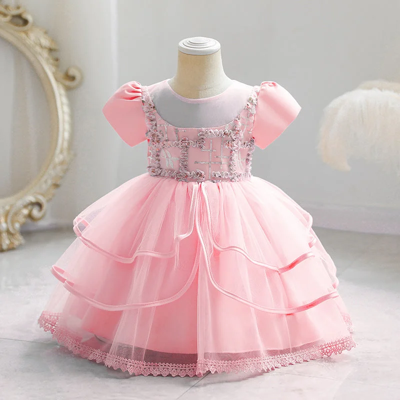 Baby Girl Dress Toddler Princess Dress Textured Communion Pageant Party Dress Tunics Versatile stylish Baby Girl Dress Toddler Princess Dress Textured Communion Pageant Party Dress Tunics Versatile stylish