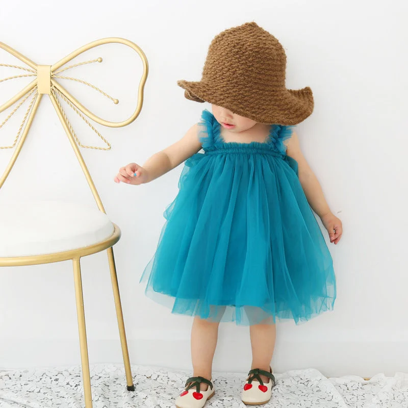 Baby Girl Party Dress Summer Mesh Sling Fluffy Princess Birthday Dress Tunics Chic elegant Baby Girl Party Dress Summer Mesh Sling Fluffy Princess Birthday Dress Tunics Chic elegant