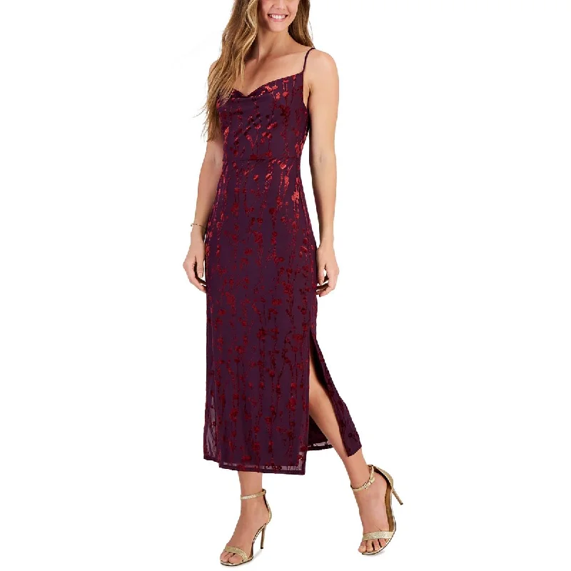 Taylor Womens Velvet Trim Long Cocktail And Party Dress Tunics Wedding white