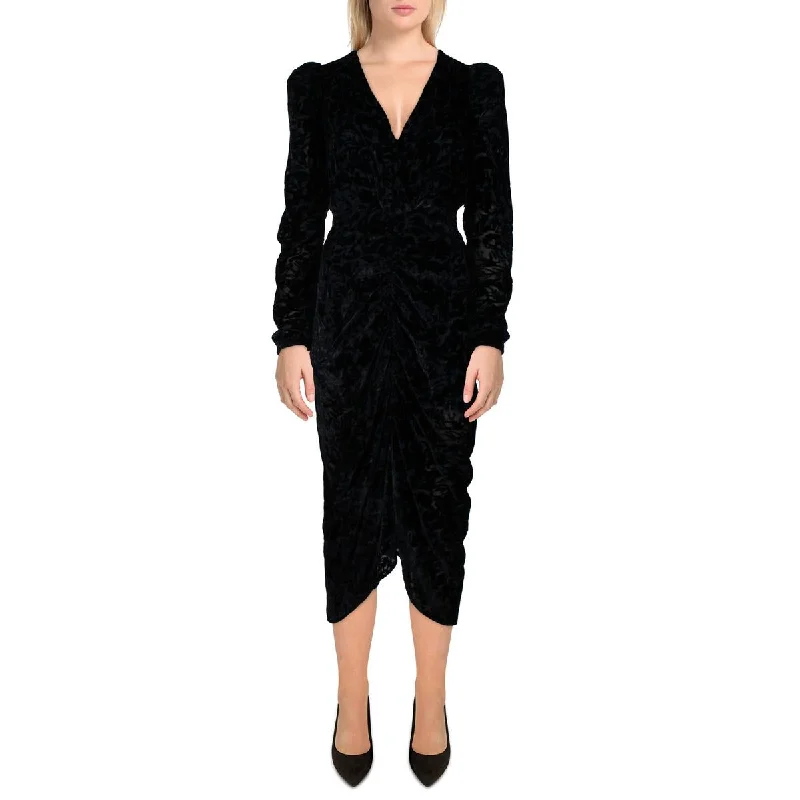 Torn By Ronny Kobo Womens Velvet Midi Cocktail And Party Dress Off-the-shoulder Bohemian Festive Torn By Ronny Kobo Womens Velvet Midi Cocktail And Party Dress Off-the-shoulder Bohemian Festive