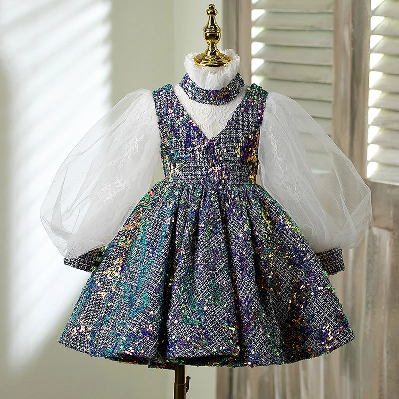 Baby Girl Baptism Dress Girl Formal Sequins Puffy Girl Dress Birthday Party Dress Tunics Practical durable Baby Girl Baptism Dress Girl Formal Sequins Puffy Girl Dress Birthday Party Dress Tunics Practical durable